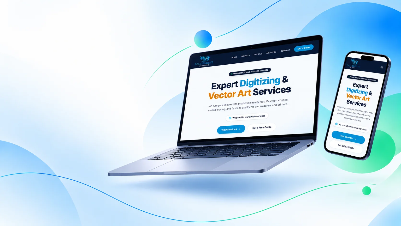 FastBuddys website shown on desktop and mobile