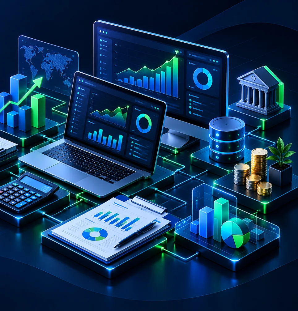 Financial advisory dashboards with analytics, reporting and business planning